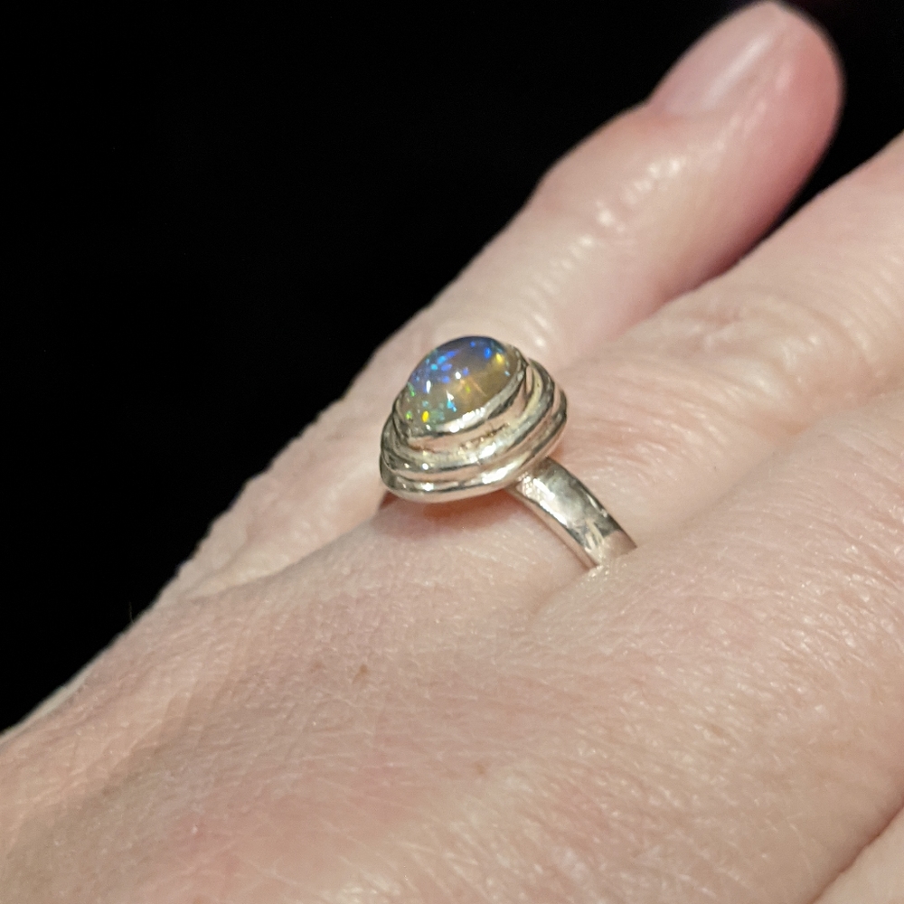 SOLD*  Ethiopian Opal Ring, Size 8 Brilliant Fire - Picture 3 of 10